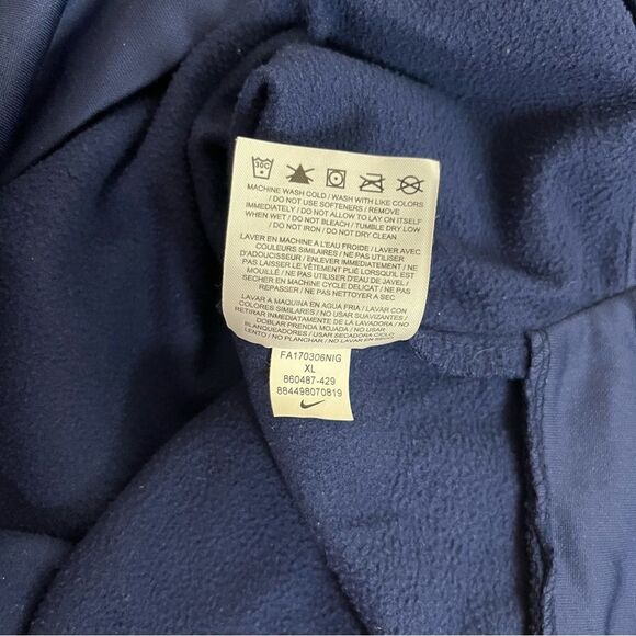 NIKE Dri Fit Funnel Neck Hooded Sweatshirt Blue Graphic Print SWOOSH Size XL - Picture 8 of 10